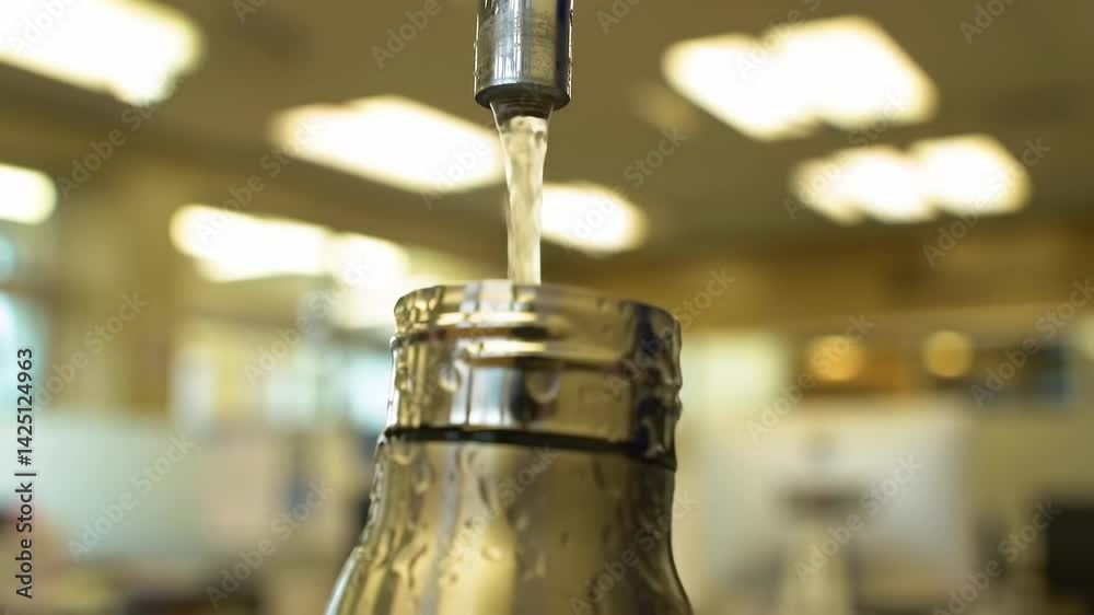 A Close-Up of Clear Water Flowing from a Faucet in a Bright Indoor Environment, Capturing the Fluidity and Purity of Tap Water A Close-Up of Clear Water Flowing from a Faucet in a Bright Indoor Environment, Capturing the Fluidity and Purity of Tap Water