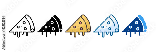 Pizza Slices Icon Set Multiple Style Collection