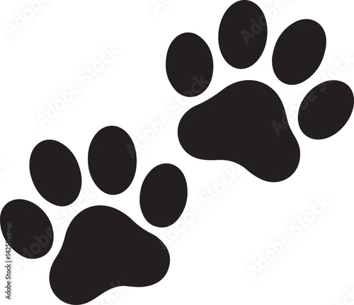 paw print sign symbol flat vector icon
