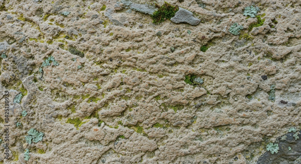 Obraz premium Stone Wall with Moss and Lichen