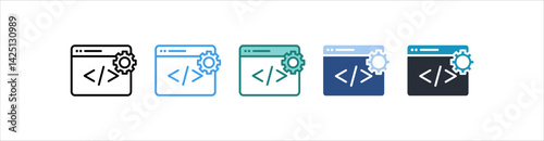 Development Icon In Different Style Vector