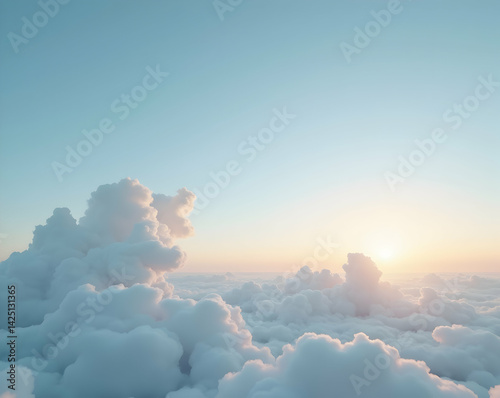 Serene Skies, A Low Horizon Cloudy Sky for Text Placement, Embodying Peace, Tranquility, and a Sense of Vastness, Perfect for Inspirational Designs photo