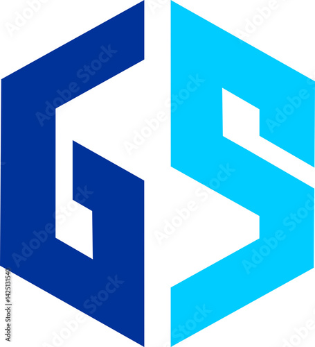 blue box with a LETTER GS