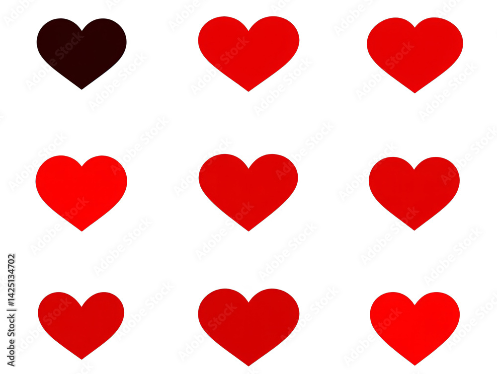 Isolated Red Hearts On A Black Background Illustration Isolated Red Hearts On A Black Background Illustration