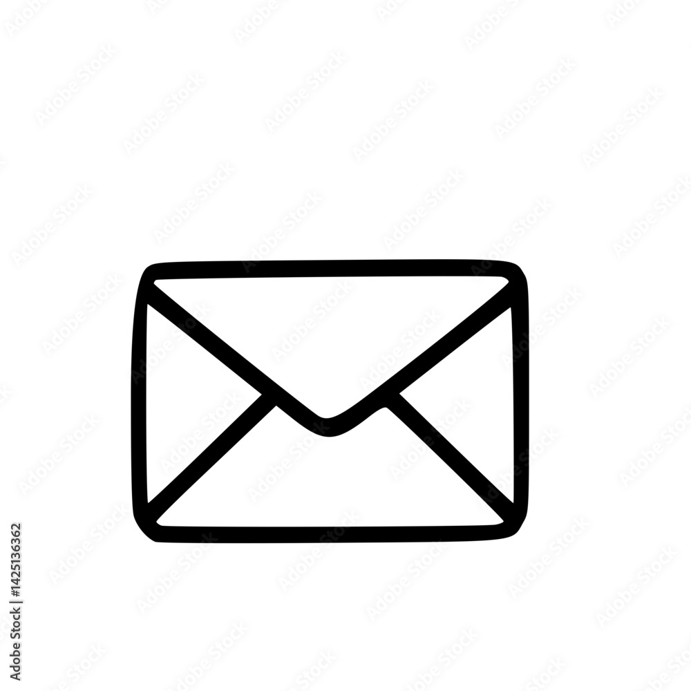 Outline Handdrawn Envelope Icon Outline Handdrawn Envelope Icon