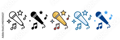 Karaoke Icon Set Multiple Style Collection
