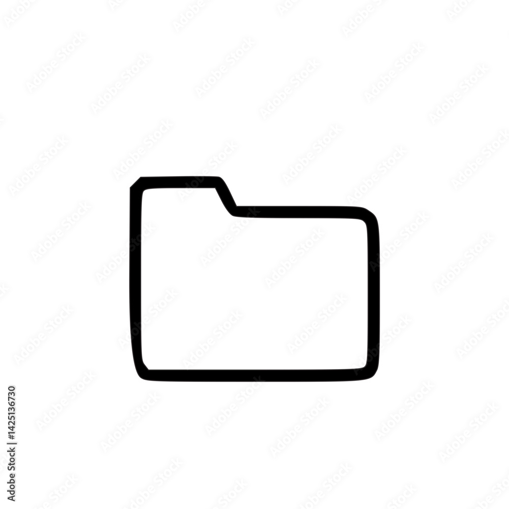 Outline Handdrawn Folder Icon Outline Handdrawn Folder Icon
