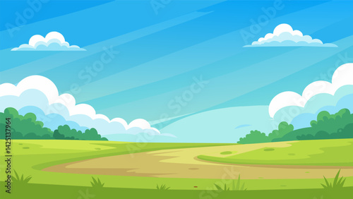A large open field with soft grass and a clear blue sky where clients can lay down and practice grounding techniques to release tension and anxiety..