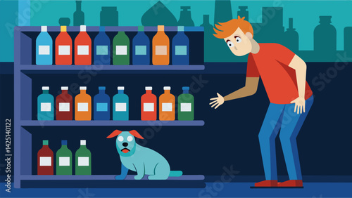 A shelf in the corner held bottles labeled Paranoia for Pets causing some customers to uncomfortably question the shopkeepers motives..