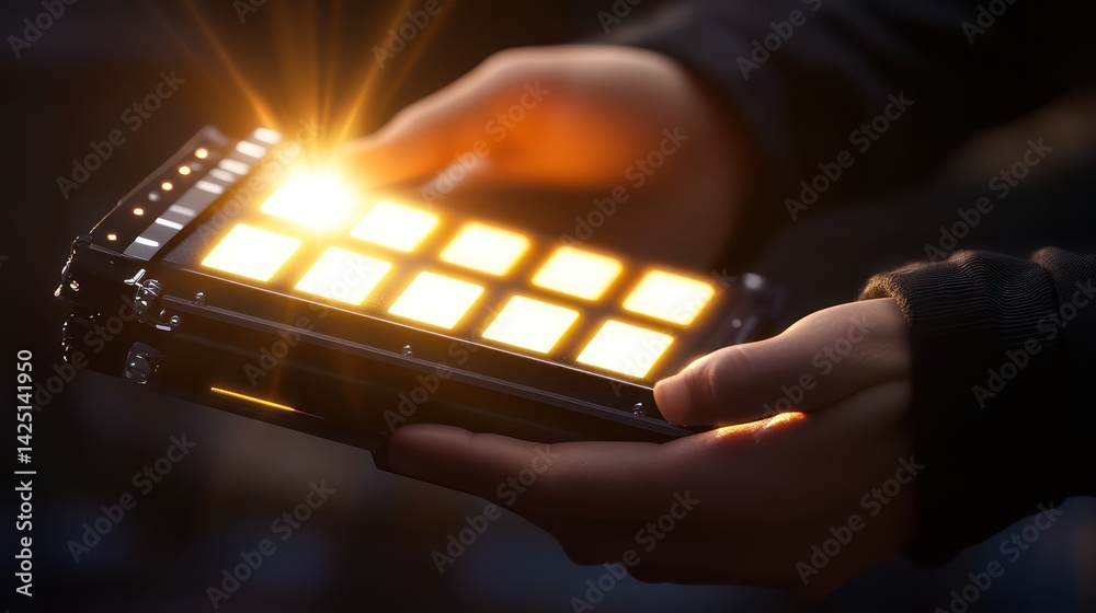 Obraz premium Hands holding glowing box light