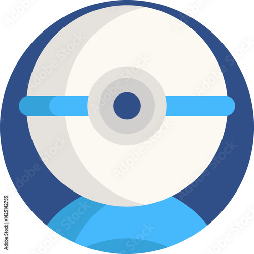 Webcam flat editable icon. Editable stroke. Vector illustration.