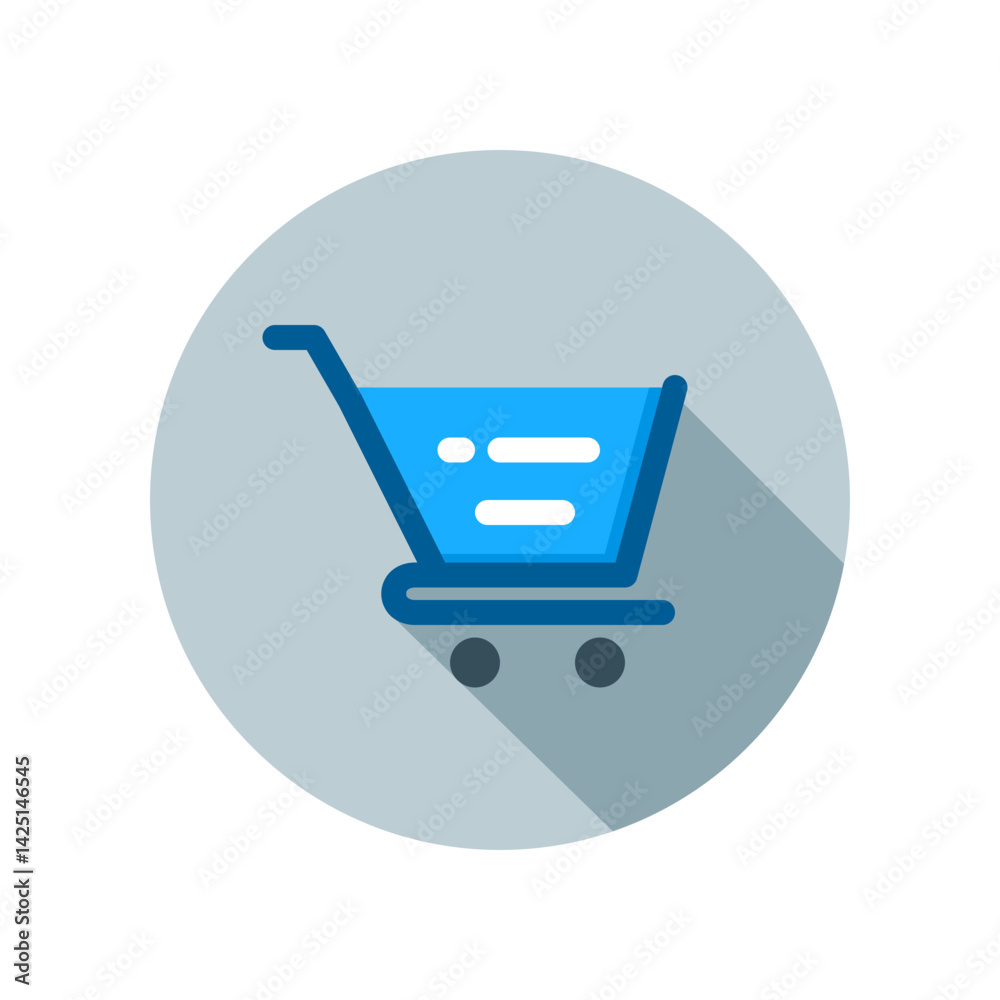 Design Illustration graphic of shopping cart icon with flat style. Suitable for UI, mobile design, web design, etc. Design Illustration graphic of shopping cart icon with flat style. Suitable for UI, mobile design, web design, etc.