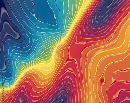 Vibrant Thermodynamic Visual, A Colorful Heat Map Displaying Temperature Gradients Across a Dynamic Field, Illustrating Energy Distribution and Thermal Dynamics