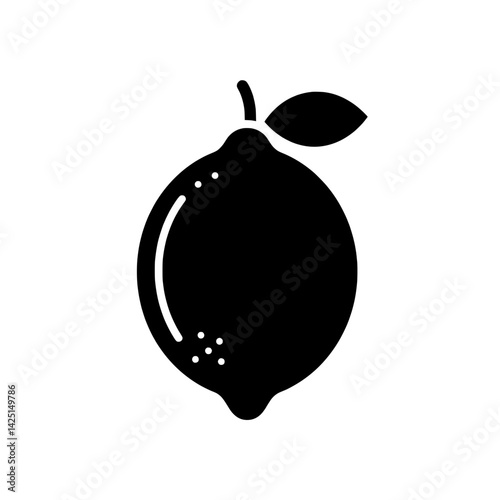 Lemon Silhouette: A minimalist silhouette of a lemon, embodying the refreshing essence of the citrus fruit.