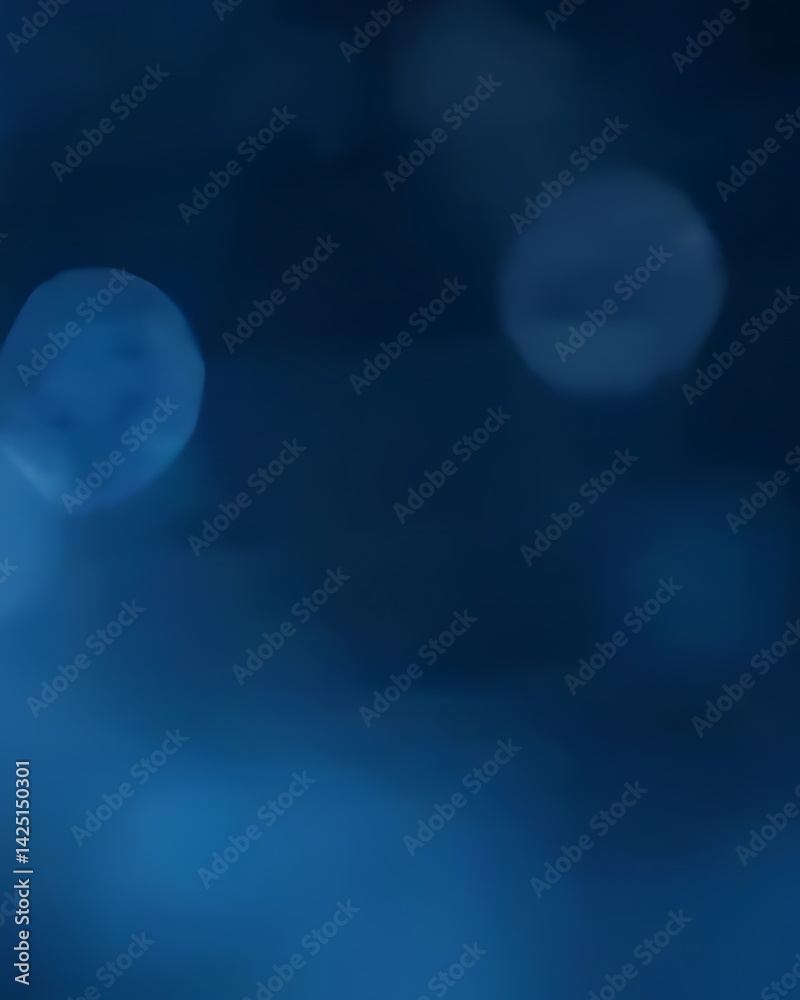 Fototapeta premium Abstract Blue Bokeh Background: Soft, Dark, and Out of Focus