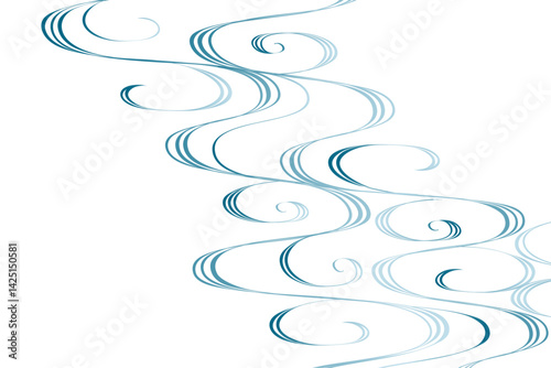 水の流れ、和柄、清流のイラスト