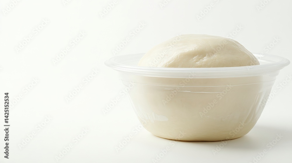 Fresh Dough in Container on White Background Fresh Dough in Container on White Background