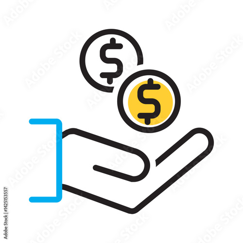 Vector black line icon for Fundraiser