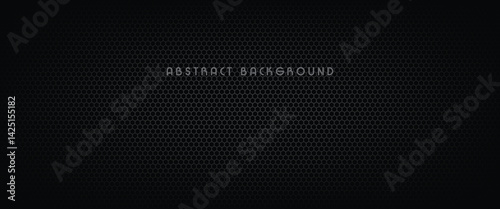 3d Wide black industrial background, Modern luxury banner template for web and wallpaper