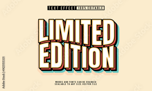 Limited edition retro simple editable text effect, ideal for vintage-inspired projects
