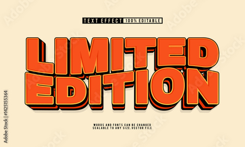 Limited edition retro simple editable text effect, ideal for vintage-inspired projects