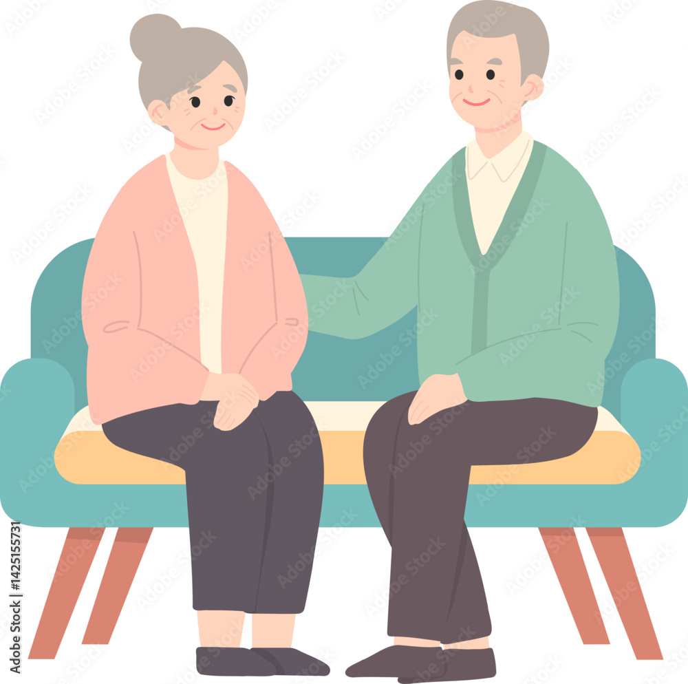 Daily Life of Elderly with Caregiver – Home Support Scene Daily Life of Elderly with Caregiver – Home Support Scene