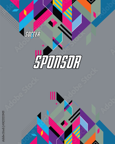 grunge Abstract Geometric Vector Pattern for Sports Jersey Sublimation