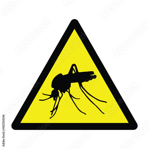 Mosquito - Zika virus warning sign , vector illustration
