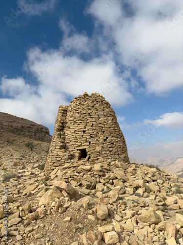 Billede på lærred Jaylah Beehive Tombs in Oman, next to Wadi Ash Shab