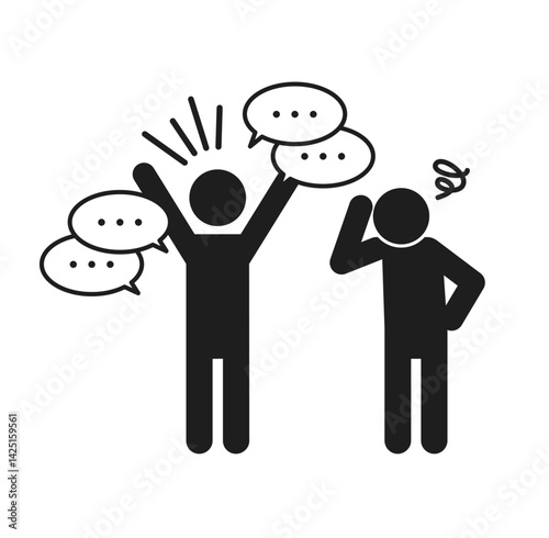 一方的に会話をしているピクトグラムイラスト