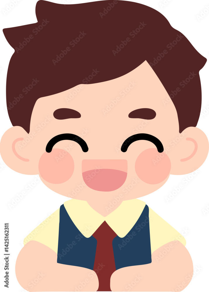 Obraz premium Flat Design Child Faces for Educational Materials