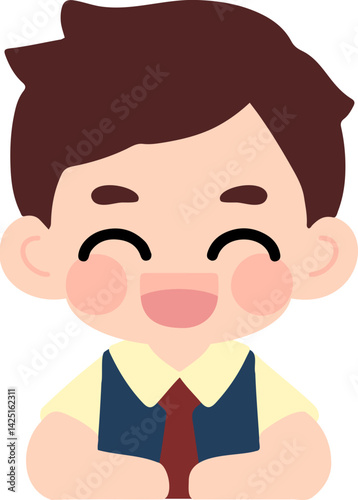 Flat Design Child Faces for Educational Materials