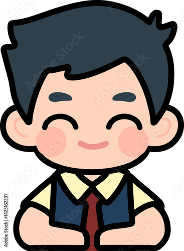 Flat Design Child Faces for Educational Materials