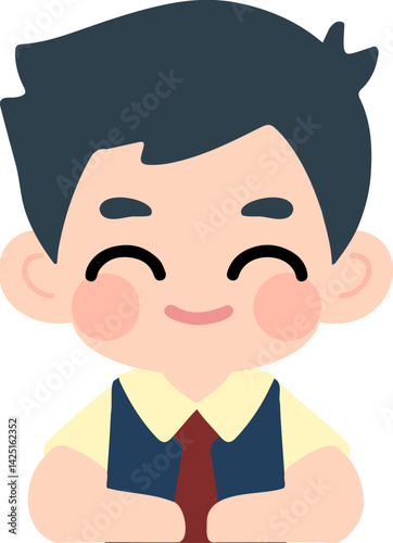 Flat Design Child Faces for Educational Materials