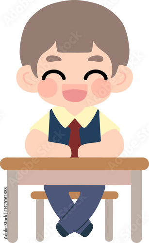 Flat Design Child Faces for Educational Materials