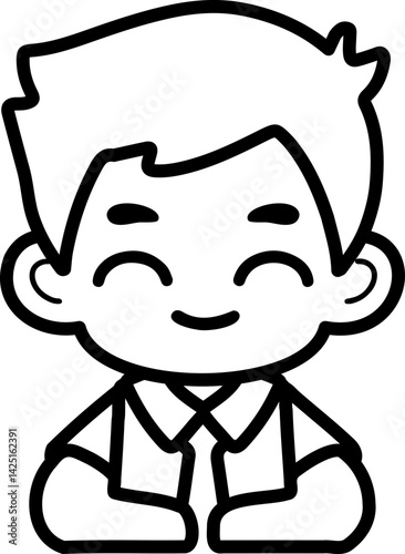 Flat Design Child Faces for Educational Materials