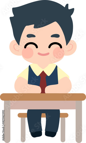 Flat Design Child Faces for Educational Materials
