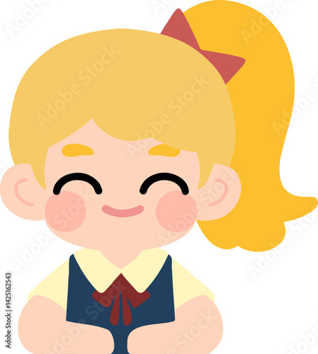 Flat Design Child Faces for Educational Materials