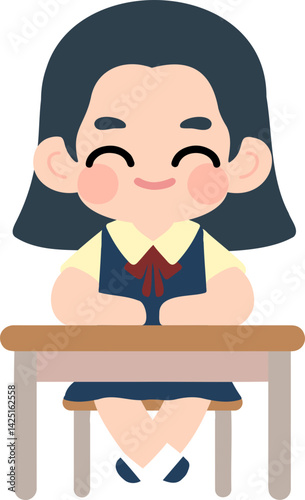 Flat Design Child Faces for Educational Materials