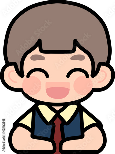 Flat Design Child Faces for Educational Materials