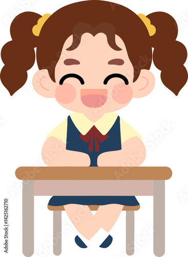 Flat Design Child Faces for Educational Materials