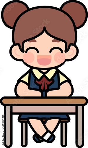 Flat Design Child Faces for Educational Materials