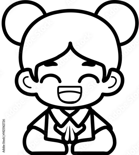Flat Design Child Faces for Educational Materials