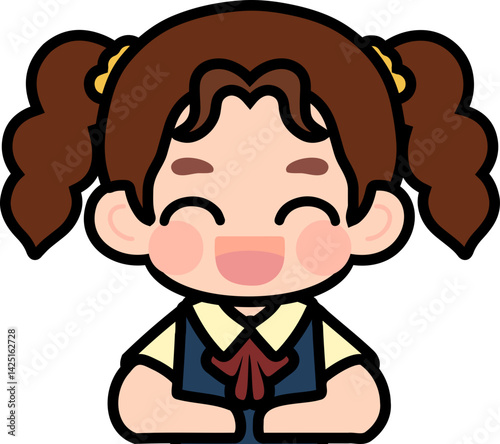 Flat Design Child Faces for Educational Materials