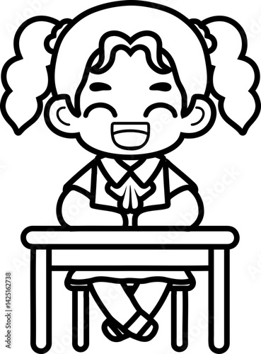 Flat Design Child Faces for Educational Materials