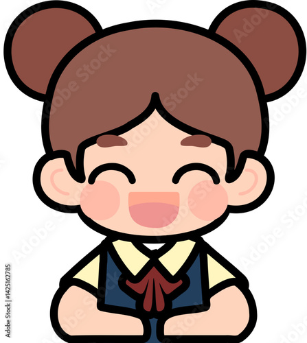 Flat Design Child Faces for Educational Materials