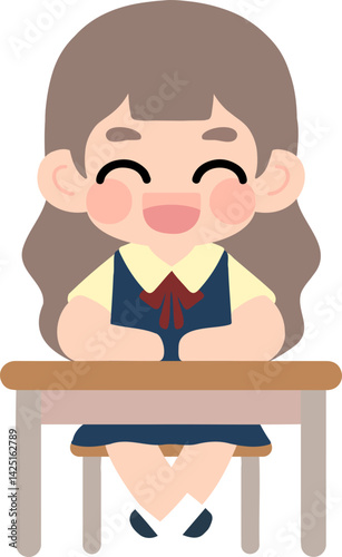 Flat Design Child Faces for Educational Materials