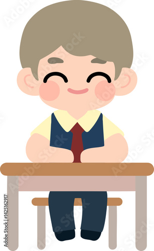 Flat Design Child Faces for Educational Materials