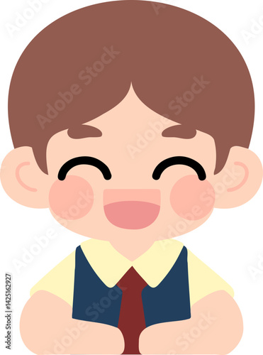 Flat Design Child Faces for Educational Materials