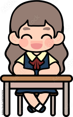 Flat Design Child Faces for Educational Materials